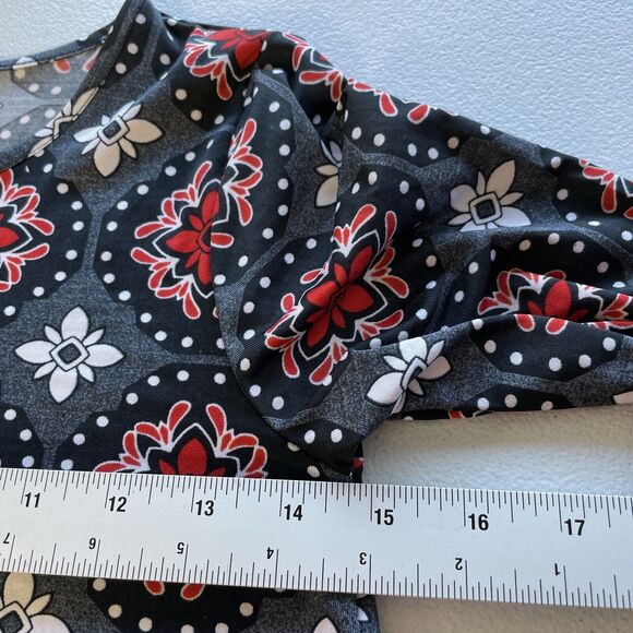 J Khaki JK Girls Authentic Long Sleeve A Line Dress Size M Black Floral Print - Picture 6 of 10